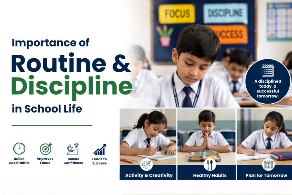 School students following a daily routine to improve focus, time management, and discipline
